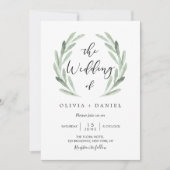 Eenvoudige Waterverf van de Elegant met groene bru Kaart (Voorkant)