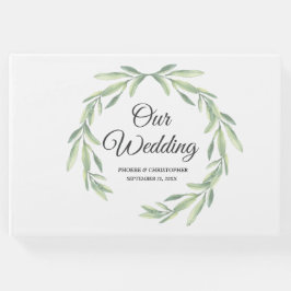 Eenvoudige Waterverf van Eucalyptus Greenery Weddi Gastenboek