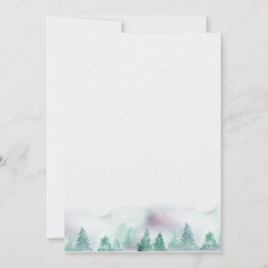 Eenvoudige Waterverf van het bos en de pooier Kaart (Achterkant)