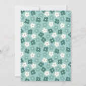 Eenvoudige Waterverf van Turquoise Floral Aankondiging (Achterkant)