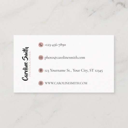 Eenvoudige, Waterverf ventilator, beide zijafgedru Visitekaartje (Achterkant)