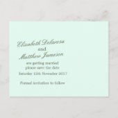 Eenvoudige waterverf vertrekt met de datumkaart aankondigingskaart (Achterkant)