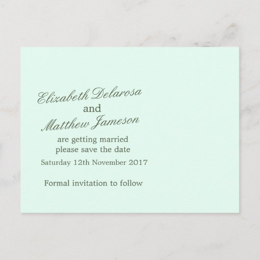 Eenvoudige waterverf vertrekt met de datumkaart aankondigingskaart (Achterkant)