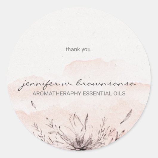 Eenvoudige waterverf voor Eigen Essentiële Oils Ronde Sticker (Voorkant)
