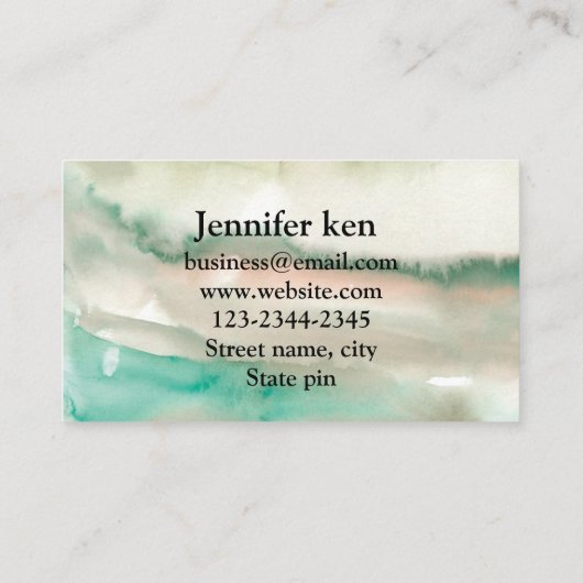 eenvoudige WATERVERF voor script, platte schrijfka Klantenkaartje (Achterkant)