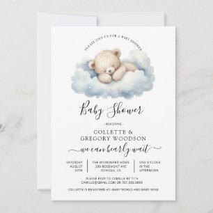 Eenvoudige Waterverf Weinig Beer Baby shower Kaart