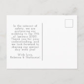 Eenvoudige Waterverf Wijzig de datum Kalender Hart Aankondigingskaart (Achterkant)