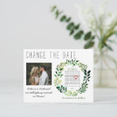 Eenvoudige Waterverf Wijzig de datum Kalender Hart Aankondigingskaart (Staand voorkant)