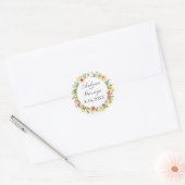 Eenvoudige Waterverf Wildbloemen en Foliage Bruilo Ronde Sticker (Envelop)