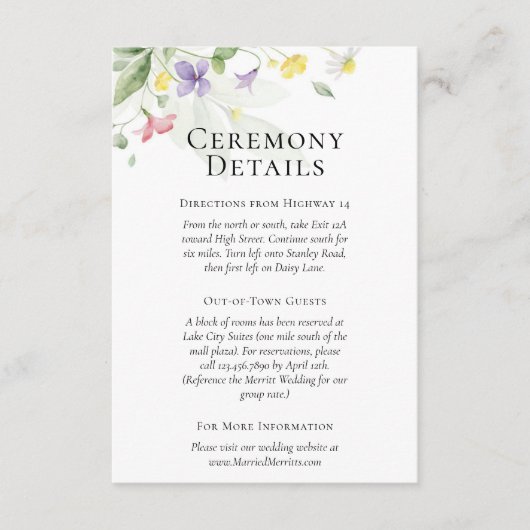 Eenvoudige Waterverf Wildbloemen - Gegevens / Rich Informatiekaartje (Voorkant)