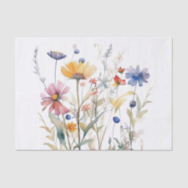 Eenvoudige Waterverf Wildbloemen Tissue Paper Tissuepapier