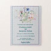 Eenvoudige Waterverf wilde bloem boeket flora brui Legpuzzel (Verticaal)