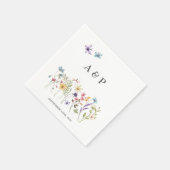 Eenvoudige Waterverf Wildflower Monogram Bruiloft Servet (Hoek)