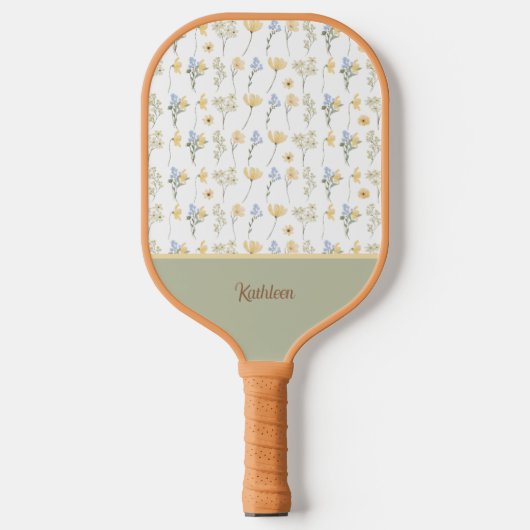 Eenvoudige Waterverf Wildflower Pickleball Paddle (Voorkant)