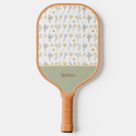 Eenvoudige Waterverf Wildflower Pickleball Paddle (Achterkant)