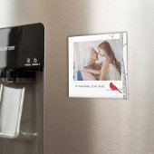 Eenvoudige Waterverf Winter Rode Kardinaal Berkenb Magneet