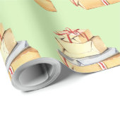 Eenvoudige Waterverf Wintervakantie geeft licht gr Cadeaupapier (Rol Hoek)