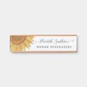 Eenvoudige Waterverf zonnebloem Deurbordje (Voorkant)