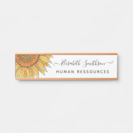 Eenvoudige Waterverf zonnebloem Deurbordje