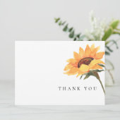 Eenvoudige Waterverf Zonnebloem Stem begrafenis Da Bedankkaart (Staand voorkant)