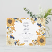 Eenvoudige Waterverf Zonnebloem Weddenschap Kaart (Staand voorkant)