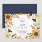 Eenvoudige Waterverf Zonnebloem Weddenschap Kaart (Voorkant / Achterkant)