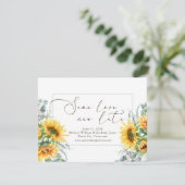 Eenvoudige Waterverf Zonnebloem Zelfde Liefde Nieu Save The Date (Staand voorkant)