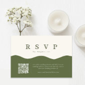 Eenvoudige Wavy Curve QR Code Wedding RSVP Kaartje