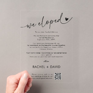 Eenvoudige We Eloped Elopement Aankondiging QR Cod