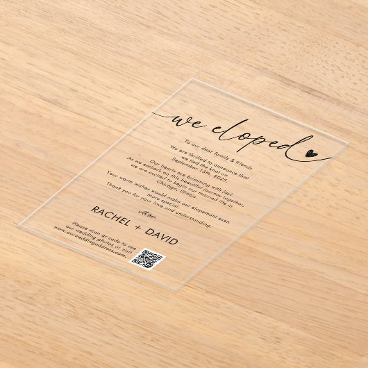 Eenvoudige We Elopement aankondiging QR-code (Laagn)