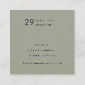 EENVOUDIGE WEBSITE MET GRIJS WIT WEDDING WEBSITE VIERKANTE VISITEKAARTJE (Achterkant)