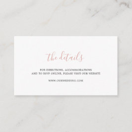 Eenvoudige website van Elegant Script Blush Pink W Informatiekaartje