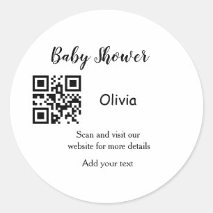 Eenvoudige website van het baby shower streepjesco ronde sticker