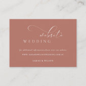 Eenvoudige website van het Elegant Script Terracot Informatiekaartje (Voorkant)