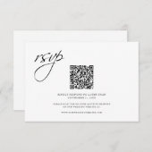 Eenvoudige website voor de QR-code voor bruiloft RSVP Kaartje (Voorkant / Achterkant)