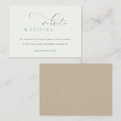 Eenvoudige website voor zwart-witbruiloft in elega informatiekaartje (Voorkant / Achterkant)