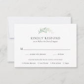 Eenvoudige weddenschap Eucalyptus Greenery Elegant RSVP Kaartje (Voorkant)