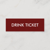 Eenvoudige weddenschap-ontvangst Burgundy-Drink Ti Mini Visitekaartje (Achterkant)
