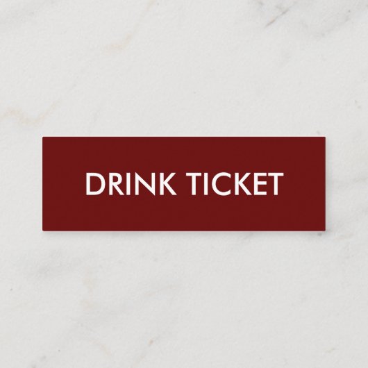 Eenvoudige weddenschap-ontvangst Burgundy-Drink Ti Mini Visitekaartje (Achterkant)