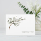 Eenvoudige weddenschap Pine Bough Custom Names Bed Bedankkaart (Staand voorkant)