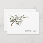 Eenvoudige weddenschap Pine Bough Custom Names Bed Bedankkaart (Voorkant / Achterkant)