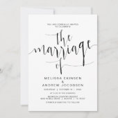 Eenvoudige weddenschap, zwart script, huwelijk kaart (Voorkant)