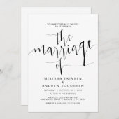 Eenvoudige weddenschap, zwart script, huwelijk kaart (Voorkant / Achterkant)