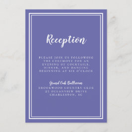 Eenvoudige weddenschappen Opvang Periwinkle Blue Informatiekaartje