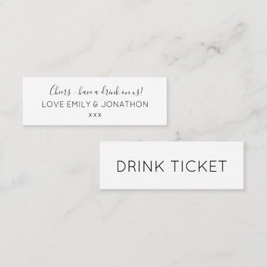 Eenvoudige weddenschappen Opvang zwarte witte Drin Mini Visitekaartje (Voorkant / Achterkant)