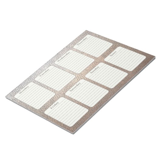 Eenvoudige weekplanner Faux Leather Scheur weg Notitieblok (Schuin)