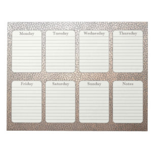 Eenvoudige weekplanner Faux Leather Scheur weg Notitieblok