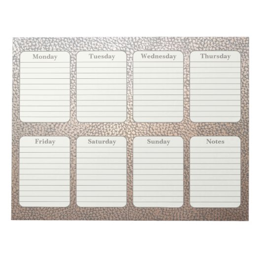 Eenvoudige weekplanner Faux Leather Scheur weg Notitieblok (Voorkant)