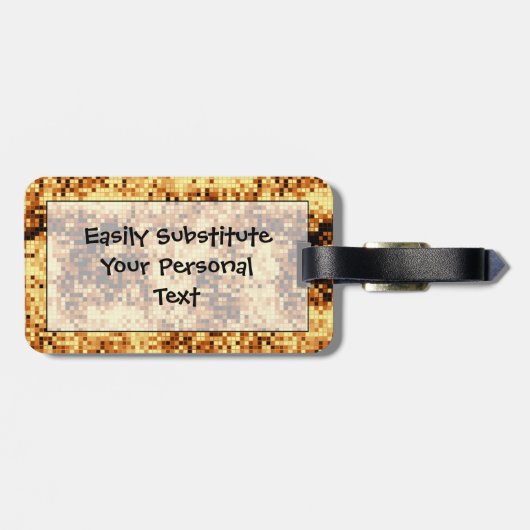 Eenvoudige weergave koperen mozaïek bagagelabel (Achterkant horizontaal)