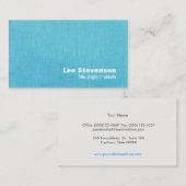 Eenvoudige weergave van Turquoise Linen Visitekaartje (Voorkant / Achterkant)